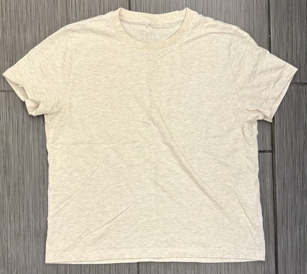 Everlane Organic Cotton Shirt Sleeve T-shirt Women’s Medium Heathered Cream
